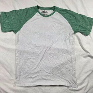 American Rag Mens Size Large White Green Raglan Short Sleeve T Shirt Casual